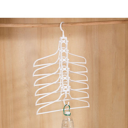 2-SET Space-Saving 6-in-1 Foldable Hanger Set Multi-Functional Closet Organizer Clothes Drying Rack with Pant Clips (Black & Black Clip Upgrade Edition) Ideal for Homes and Dorm Rooms