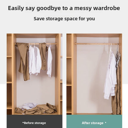 2-SET Space-Saving 6-in-1 Foldable Hanger Set Multi-Functional Closet Organizer Clothes Drying Rack with Pant Clips (Gray & Gray Clip Upgrade Edition) Ideal for Homes and Dorm Rooms