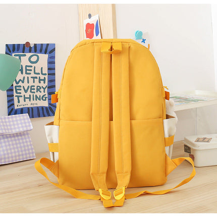 5 Piece Aesthetic School Backpack Set Pink Oxford Fabric Fits 14 Inch Laptop
