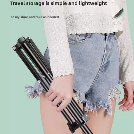 2.4m Black Tripod Stand with Phone Holder Adjustable Floor Stand for Live Streaming Vlogging Overhead Video Recording Makeup Kit with Carry Bag