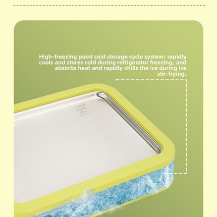 White DIY Rolled Ice Cream Maker Pan Instant Frozen Yoghurt & Sorbet Tray 304 Stainless Steel No Electricity Required with Spatulas