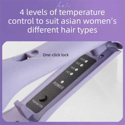 32mm French Style Hair Waver Curler Mermaid Waves Iron V-Shape Barrel Negative Ion Fast Heating Styling Tool Purple AU Plug
