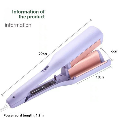 32mm French Style Hair Waver Curler Mermaid Waves Iron V-Shape Barrel Negative Ion Fast Heating Styling Tool Pink AU Plug