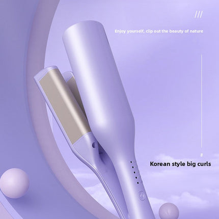 32mm French Style Deep V Hair Waver Mermaid Curls Iron Fast Heating Ceramic Styling Tool for Big Waves Purple AU Plug