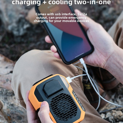 Portable Waist Clip Fan 6000mAh Rechargeable Personal Air Conditioner with Power Bank Function Heavy Duty Wearable Belt Fan for Tradies Camping and Outdoor Work Green