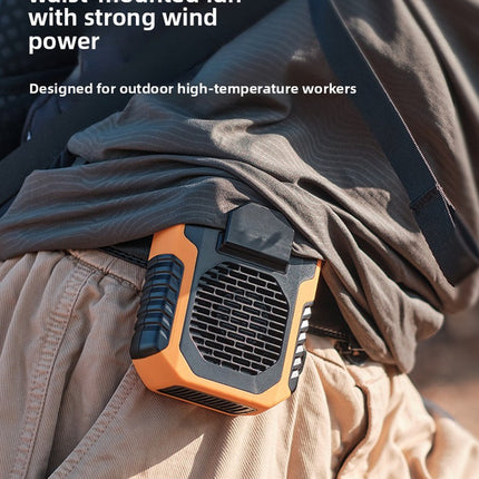 Portable Waist Clip Fan 6000mAh Rechargeable Personal Air Conditioner with Power Bank Function Heavy Duty Wearable Belt Fan for Tradies Camping and Outdoor Work Green
