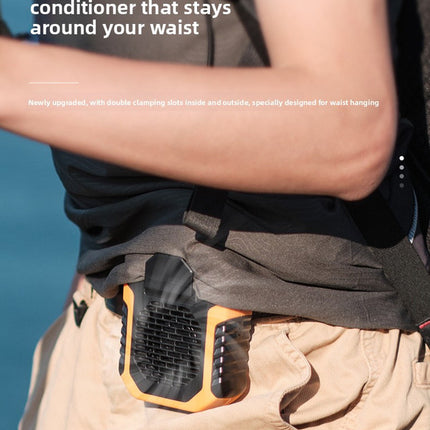 Portable Waist Clip Fan 6000mAh Rechargeable Personal Air Conditioner with Power Bank Function Heavy Duty Wearable Belt Fan for Tradies Camping and Outdoor Work Green