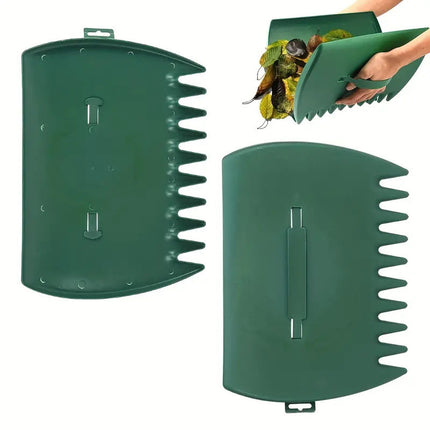 Pair of Horticultural Leaf Rake Hand Tools Set Large Plastic Claw Grabber Ideal for Collecting Yard Debris, Grass Clippings, and Scraps Army green
