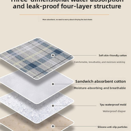 Washable Incontinence Bed Pad 115x200cm Reusable Waterproof Mattress Protector with Non-Slip Backing 4-Layer Absorbent Underpad for Elderly and Adults Dark Brown
