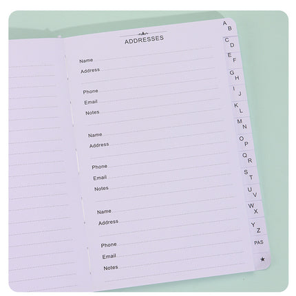 Black Address Book with Alphabetical Tabs B6 Hardcover Telephone & Contact Organizer with Pen Holder & Elastic Band for Home Office