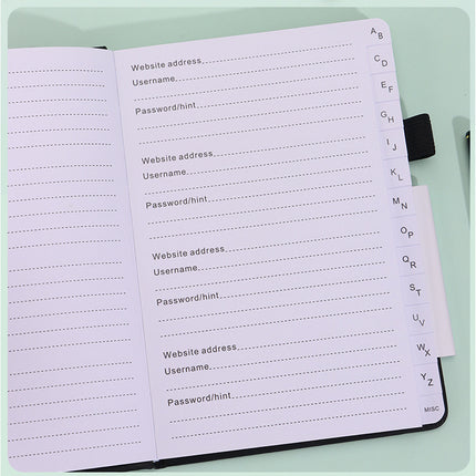 Rose Gold Password Book with Alphabetical Tabs B6 Hardcover Internet Address Logbook & Password Organizer with Pen Loop Elastic Band and Inner Pocket