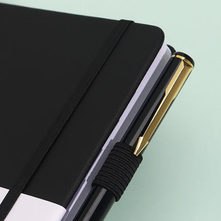 Black Password Book with Alphabetical Tabs B6 Hardcover Internet Address Logbook & Password Organizer with Pen Loop Elastic Band and Inner Pocket