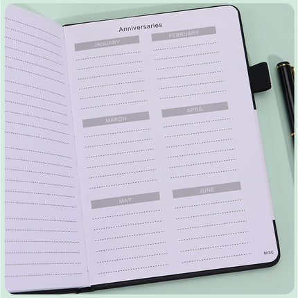 Black Password Book with Alphabetical Tabs B6 Hardcover Internet Address Logbook & Password Organizer with Pen Loop Elastic Band and Inner Pocket