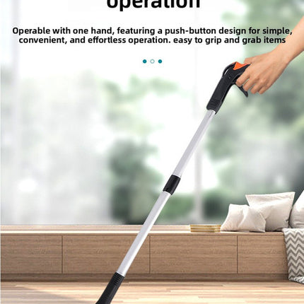 Yellow and Black Handle Foldable Grabber Reacher Tool - 83cm Aluminium Litter Picker with Magnetic Tip - Lightweight Mobility Aid for Garden & Home Rubbish Cleanup