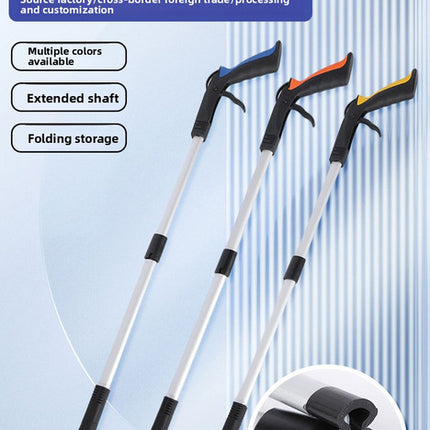 Purple and Black Handle Foldable Grabber Reacher Tool - 83cm Aluminium Litter Picker with Magnetic Tip - Lightweight Mobility Aid for Garden & Home Rubbish Cleanup