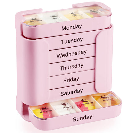 Weekly Pill Organiser Pink Tower