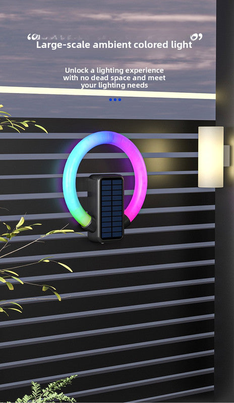 Solar Outdoor Wall Light RGB Color Changing & Warm White