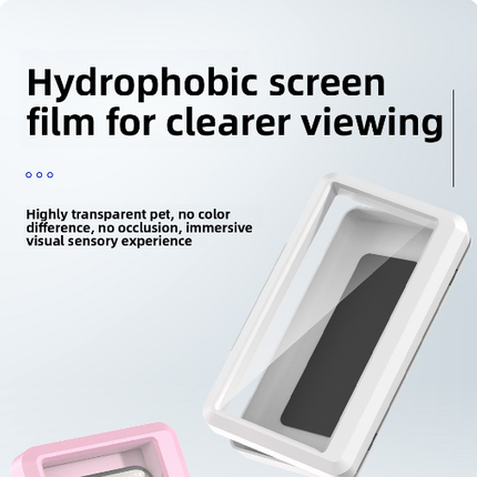 Waterproof Shower Phone Holder Pink Wall Mount - 360° Rotating Retractable Anti-Fog Touch Screen Case for Bathroom & Kitchen - Fits Phones up to 6.8 Inch