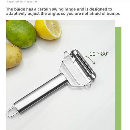 Premium Stainless Steel Dual Peeler & Julienne Cutter - 2-in-1 Vegetable Slicer with Swivel Blade - Heavy Duty Multi-Function Kitchen Tool for Potatoes, Carrots & Fruit