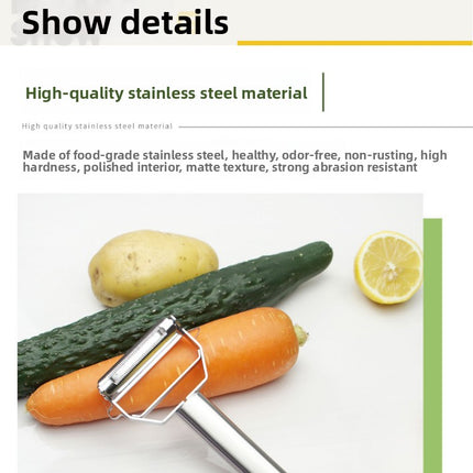 Premium Stainless Steel Dual Peeler & Julienne Cutter - 2-in-1 Vegetable Slicer with Swivel Blade - Heavy Duty Multi-Function Kitchen Tool for Potatoes, Carrots & Fruit
