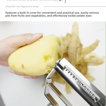Premium Stainless Steel Dual Peeler & Julienne Cutter - 2-in-1 Vegetable Slicer with Swivel Blade - Heavy Duty Multi-Function Kitchen Tool for Potatoes, Carrots & Fruit