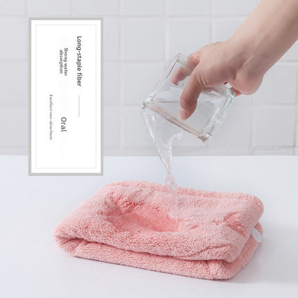 Soft Microfibre Hair Drying Towel Wrap - Super Absorbent Coral Fleece Turban with Secure Button - Quick Dry Bath Head Cap for Wet Hair & Spa - Crimson