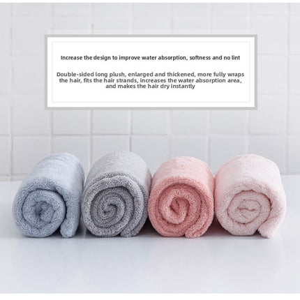 Soft Microfibre Hair Drying Towel Wrap - Super Absorbent Coral Fleece Turban with Secure Button - Quick Dry Bath Head Cap for Wet Hair & Spa - Crimson