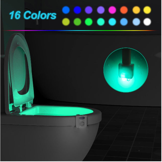 Motion Sensor Toilet Night Light 16 LED Colours