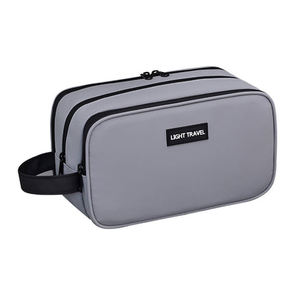 Large Waterproof Men's Toiletry Bag 3-Layer Travel Dopp Kit with Wet Dry Separation Portable Shower Organiser for Gym Business & Holiday Grey