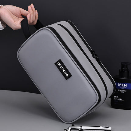 Large Waterproof Men's Toiletry Bag 3-Layer Travel Dopp Kit with Wet Dry Separation Portable Shower Organiser for Gym Business & Holiday Grey