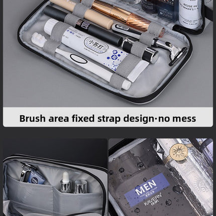 Large Waterproof Men's Toiletry Bag 3-Layer Travel Dopp Kit with Wet Dry Separation Portable Shower Organiser for Gym Business & Holiday Black