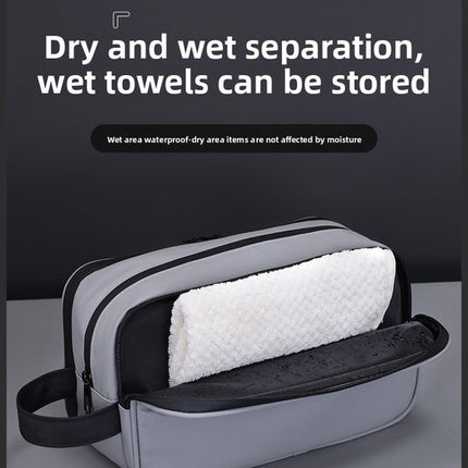 Large Waterproof Men's Toiletry Bag 3-Layer Travel Dopp Kit with Wet Dry Separation Portable Shower Organiser for Gym Business & Holiday Black