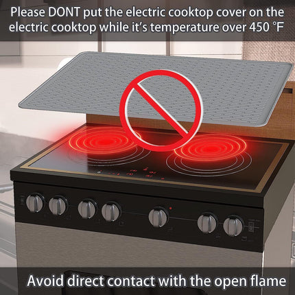 Silicone Stove Top Cover 71x50x0.2cm Heat Resistant Electric Cooktop Protector Mat for Kitchen Benchtop and Laundry Black