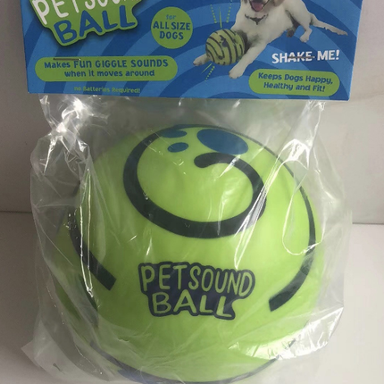 2 Pack Interactive Dog Giggle Ball Set 11cm - Green Wobble Sound Toy & White Glow in the Dark Luminous Ball - No Batteries Required for Small to Medium Dogs