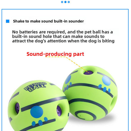 2 Pack Interactive Dog Giggle Ball Set 11cm - Green Wobble Sound Toy & White Glow in the Dark Luminous Ball - No Batteries Required for Small to Medium Dogs