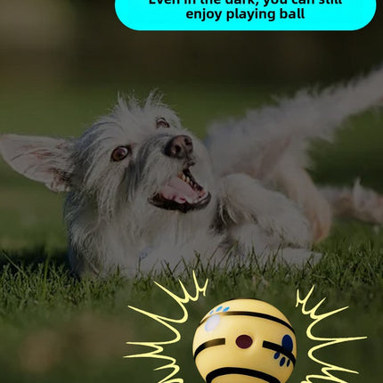 2 Pack Interactive Dog Giggle Ball Set 11cm - Green Wobble Sound Toy & White Glow in the Dark Luminous Ball - No Batteries Required for Small to Medium Dogs
