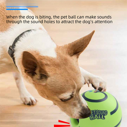 2 Pack Interactive Dog Giggle Ball Toy 8.8cm - Wobble Sound Fetch Toy for Puppies & Small to Medium Dogs - No Batteries Required - Green