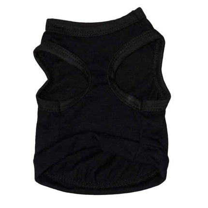 2 Pack Security Printed Pet Vest - Breathable Cotton Dog Shirt for Small Puppies & Cats - Black Summer Singlet Size XS (Chest 30cm)