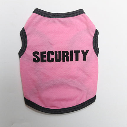 2 Pack Cotton Dog Vest Security Print - Black with Yellow Trim & Pink with Black Trim - Size XS Summer Puppy Tank Top