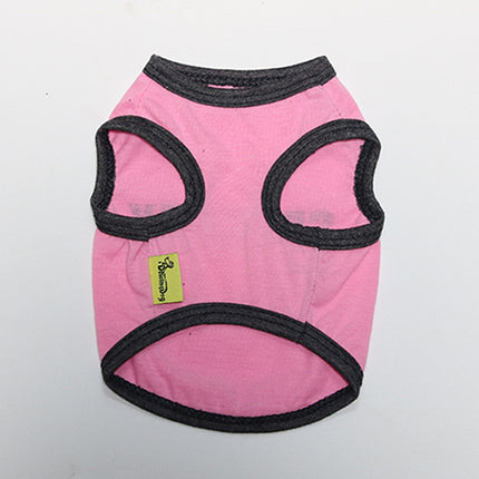2 Pack Cotton Dog Vest Security Print - Black with Yellow Trim & Pink with Black Trim - Size XS Summer Puppy Tank Top