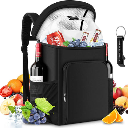 Large 45 Can Insulated Cooler Backpack for Picnic, Beach, and Camping in Australia - 36H Cooling, Waterproof Oxford Cloth, Black