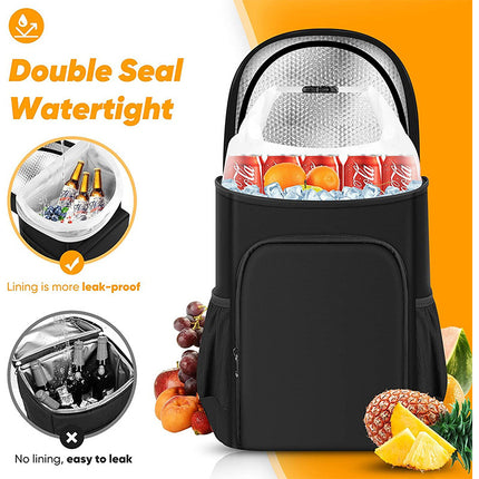 Large 45 Can Insulated Cooler Backpack for Picnic, Beach, and Camping in Australia - 36H Cooling, Waterproof Oxford Cloth, Gray