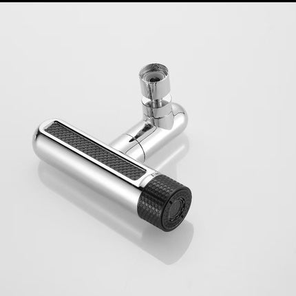 Universal 4-Mode Kitchen Tap Extender Waterfall Flying Rain Effect 360 Swivel Faucet Aerator Nozzle with Alloy Cap and Adapters Anti-Splash Sink Attachment