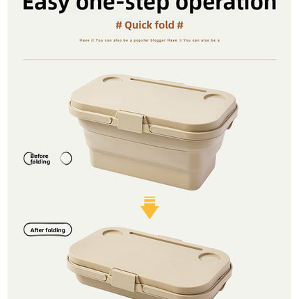 Collapsible Picnic Basket with Mini Table Lid Portable Folding Storage Crate with Cup Holders and Phone Stand Multi-Functional Outdoor Camping Sink Basin Khaki
