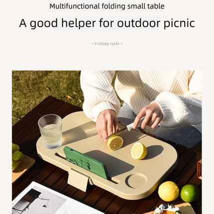 Collapsible Picnic Basket with Mini Table Lid Portable Folding Storage Crate with Cup Holders and Phone Stand Multi-Functional Outdoor Camping Sink Basin Grey