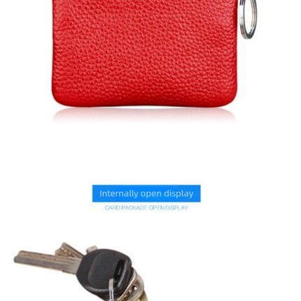 Small Coin Purse Key Ring Wallet Mini Change Pouch Dual Zipper Pocket PU Leather Portable Storage Bag Green