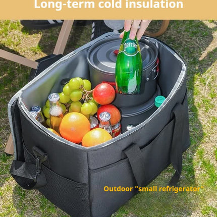 Large 35L Insulated Cooler Bag Soft Sided Leakproof Thermal Tote for Camping Beach Picnic BBQ Heavy Duty Grocery Carrier Navy Blue