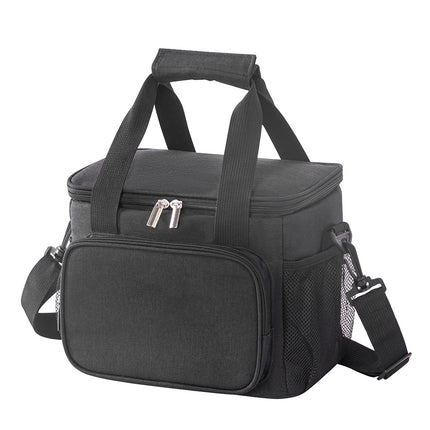 Small Insulated Lunch Bag 10L Cooler Tote Box with Shoulder Strap Leakproof Thermal Meal Prep Carrier for Work School Picnic Black
