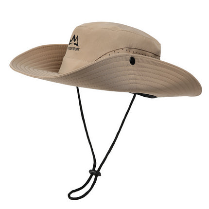 Wide Brim Sun Hat Waterproof UV Protection Boonie Bucket Cap Mesh Breathable for Fishing Hiking Camping Outdoor Beige
