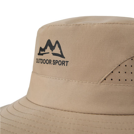 Wide Brim Sun Hat Waterproof UV Protection Boonie Bucket Cap Mesh Breathable for Fishing Hiking Camping Outdoor Beige